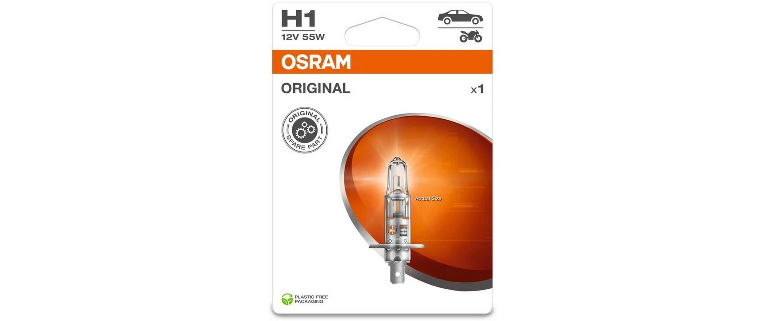OSRAM H1 Original Glühlampe Einzelblister 12 V 55W P14.5s