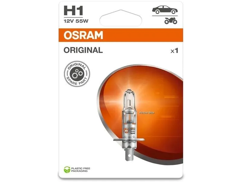 OSRAM H1 Original Glühlampe Einzelblister 12 V 55W P14.5s OSRAM H1 Original Glühlampe Einzelblister 12 V 55W P14.5s