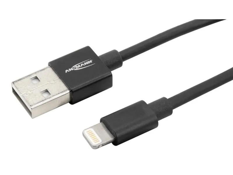 Ansmann USB 2.0-Kabel für iPhone, iPad, USB A - Lightning 1.2 m