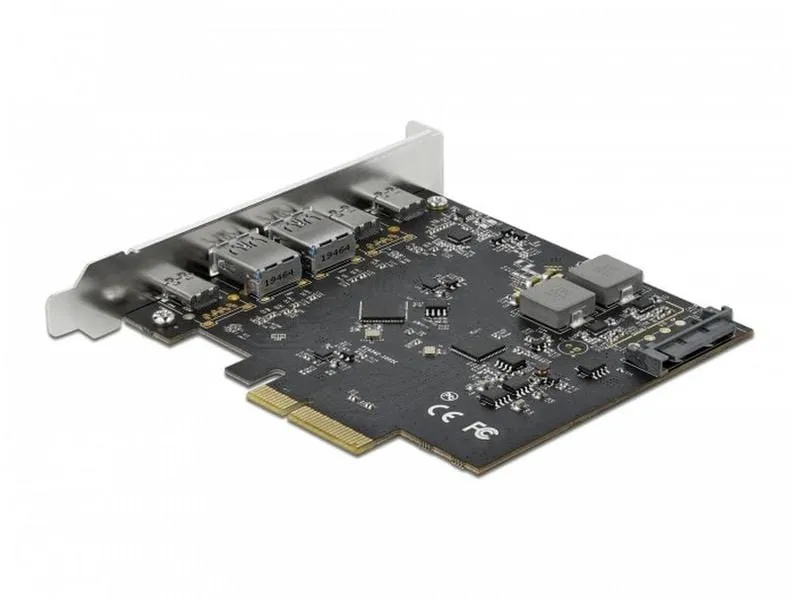 Delock PCI-Express-Karte USB 3.1 Gen2 - 3x USB-C + 2x USB-A Delock PCI-Express-Karte USB 3.1 Gen2 - 3x USB-C + 2x USB-A