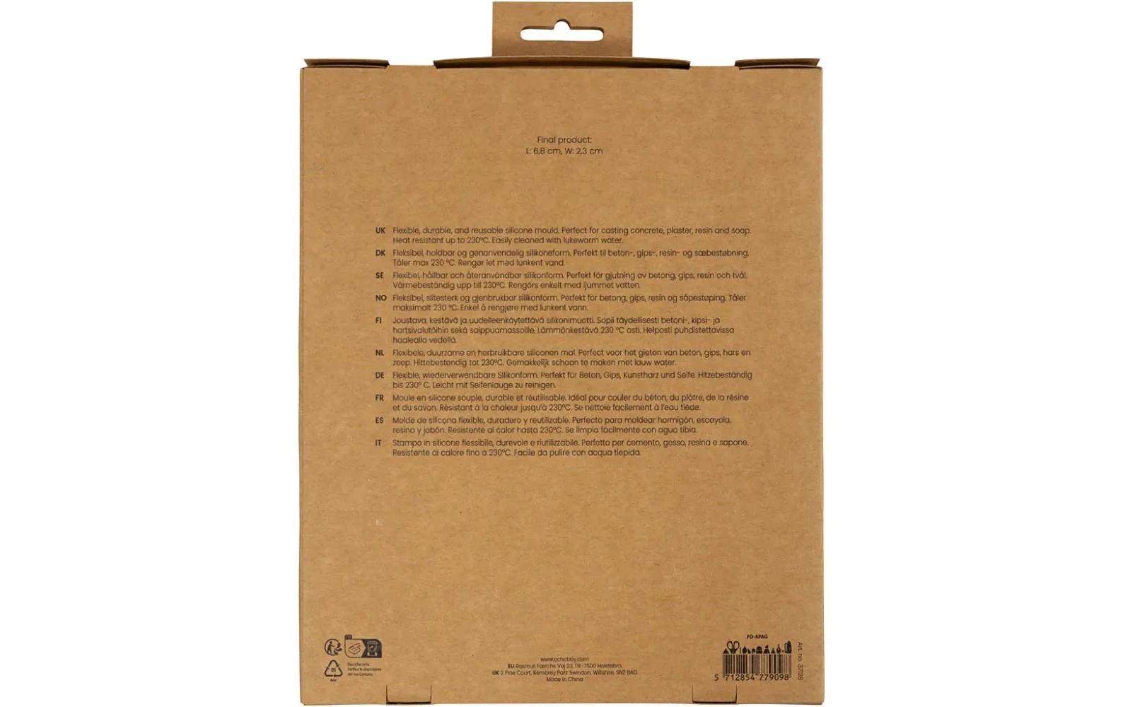 Creativ Company Silikon Form Rund mit Blumenmuster 4 Stück