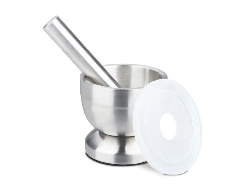 relaxdays Mörser mit Stössel 10 cm, Edelstahl relaxdays Mörser mit Stössel 10 cm, Edelstahl