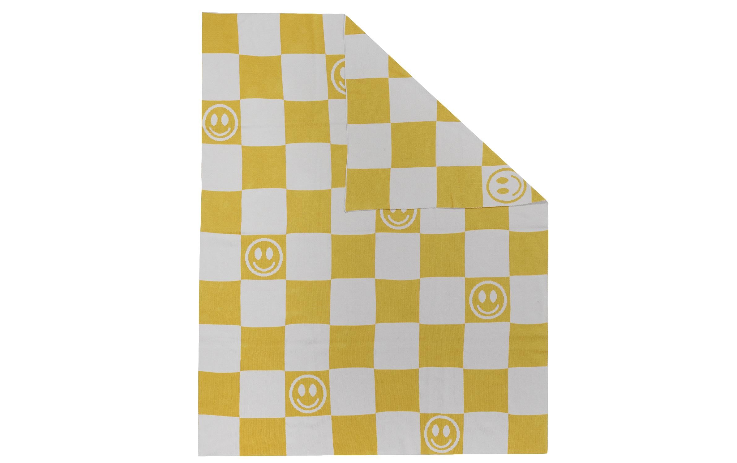 Kindsgut Kuscheldecke Smiley Senf