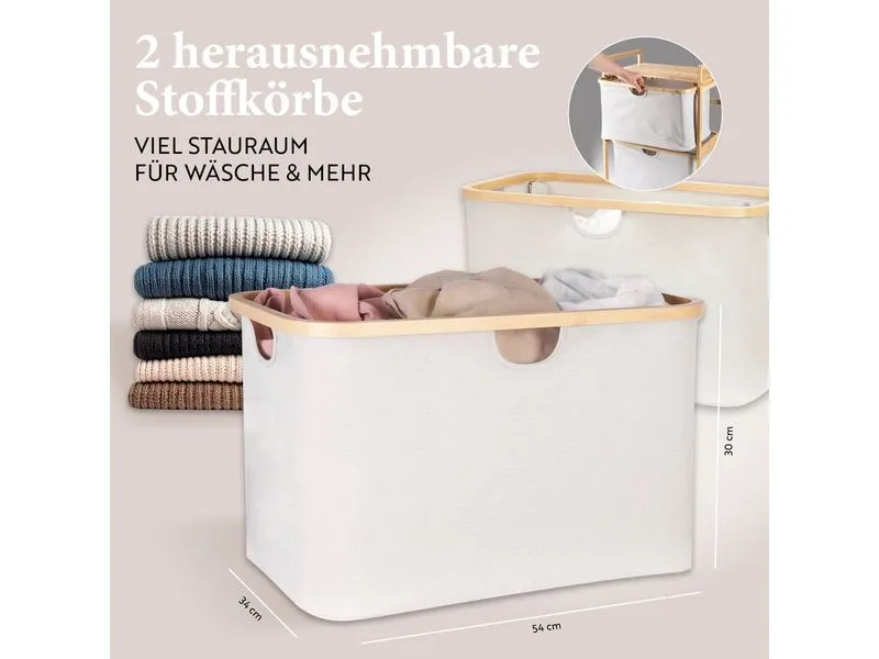 Hennez Regal Bambus mit Ablage und Körben Hennez Regal Bambus mit Ablage und Körben