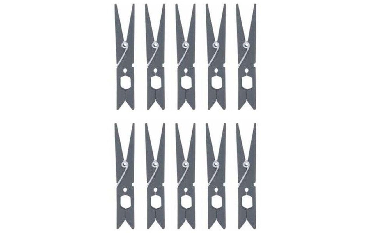 MSV Wäscheklammern Grau, 10 Stück