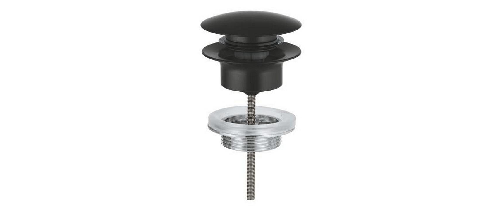 GROHE Ablaufgarnitur 65807 Push-Open-Stopfen Schwarz matt GROHE Ablaufgarnitur 65807 Push-Open-Stopfen Schwarz matt