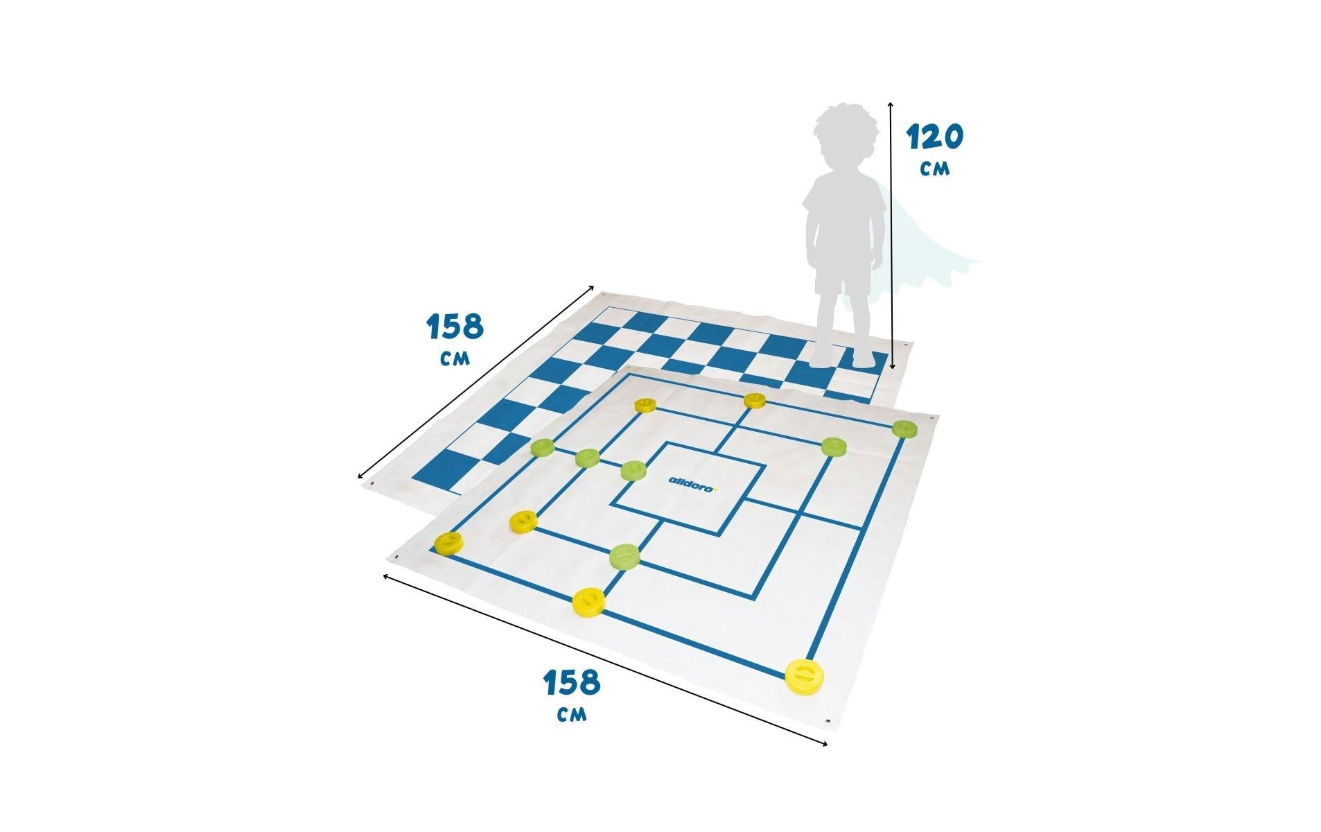 alldoro Spielset XXL 2in1 Dame und Mühlespiel