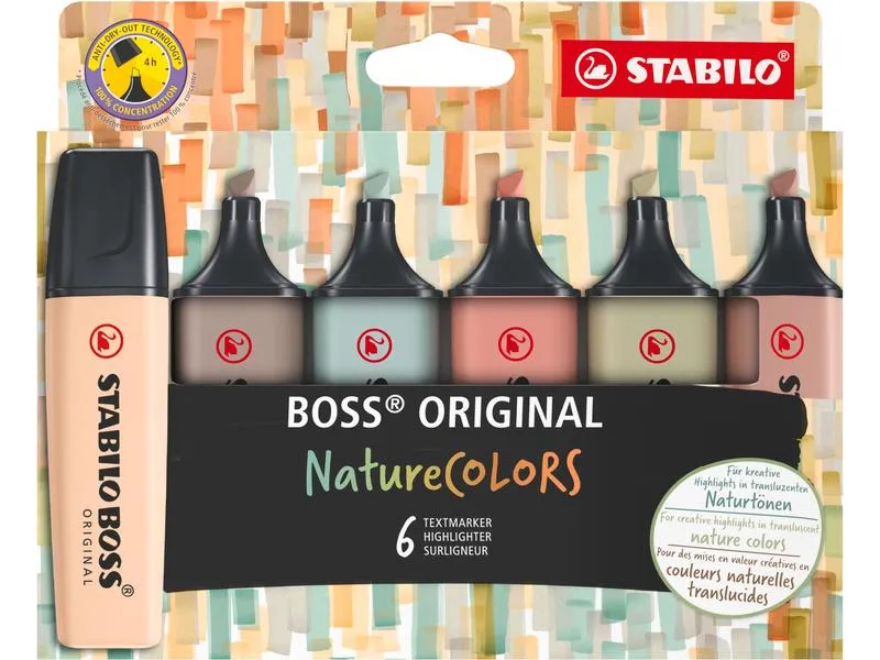 STABILO Textmarker BOSS ORIGINAL NatureColors 6er Set STABILO Textmarker BOSS ORIGINAL NatureColors 6er Set