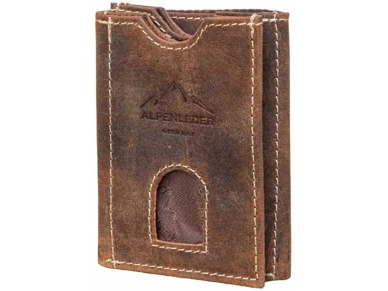 Alpenleder Portemonnaie Pocket Old Havanna