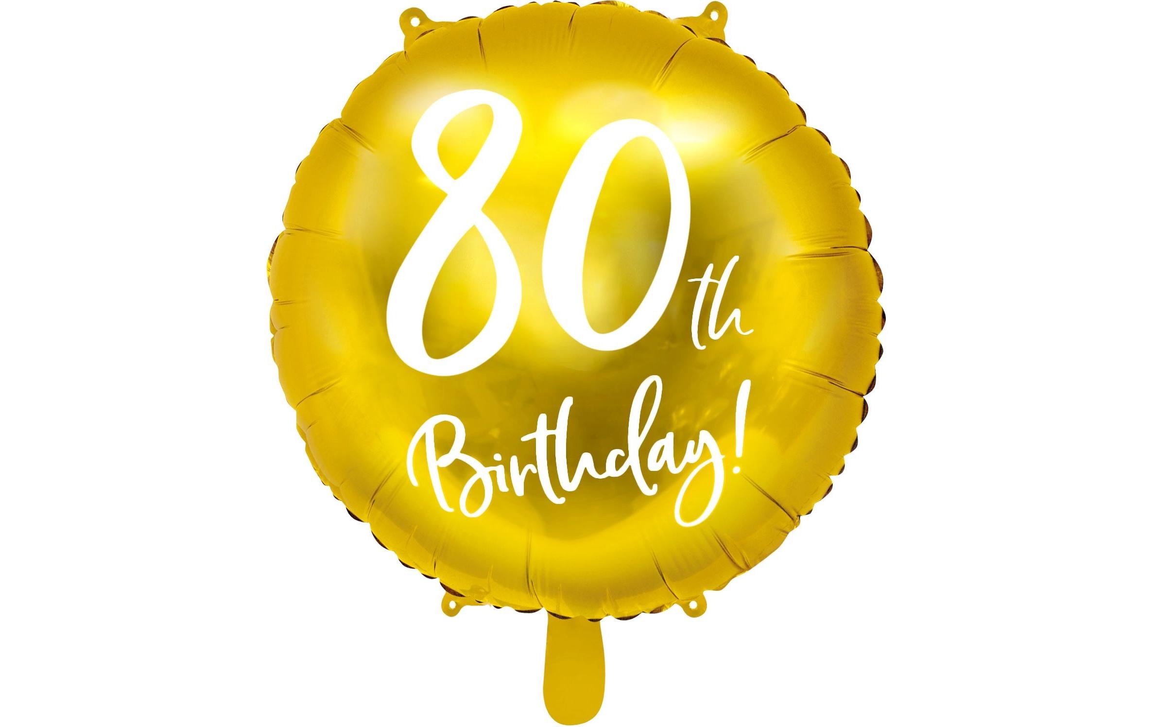 Partydeco Folienballon 80th Birthday Gold/Weiss