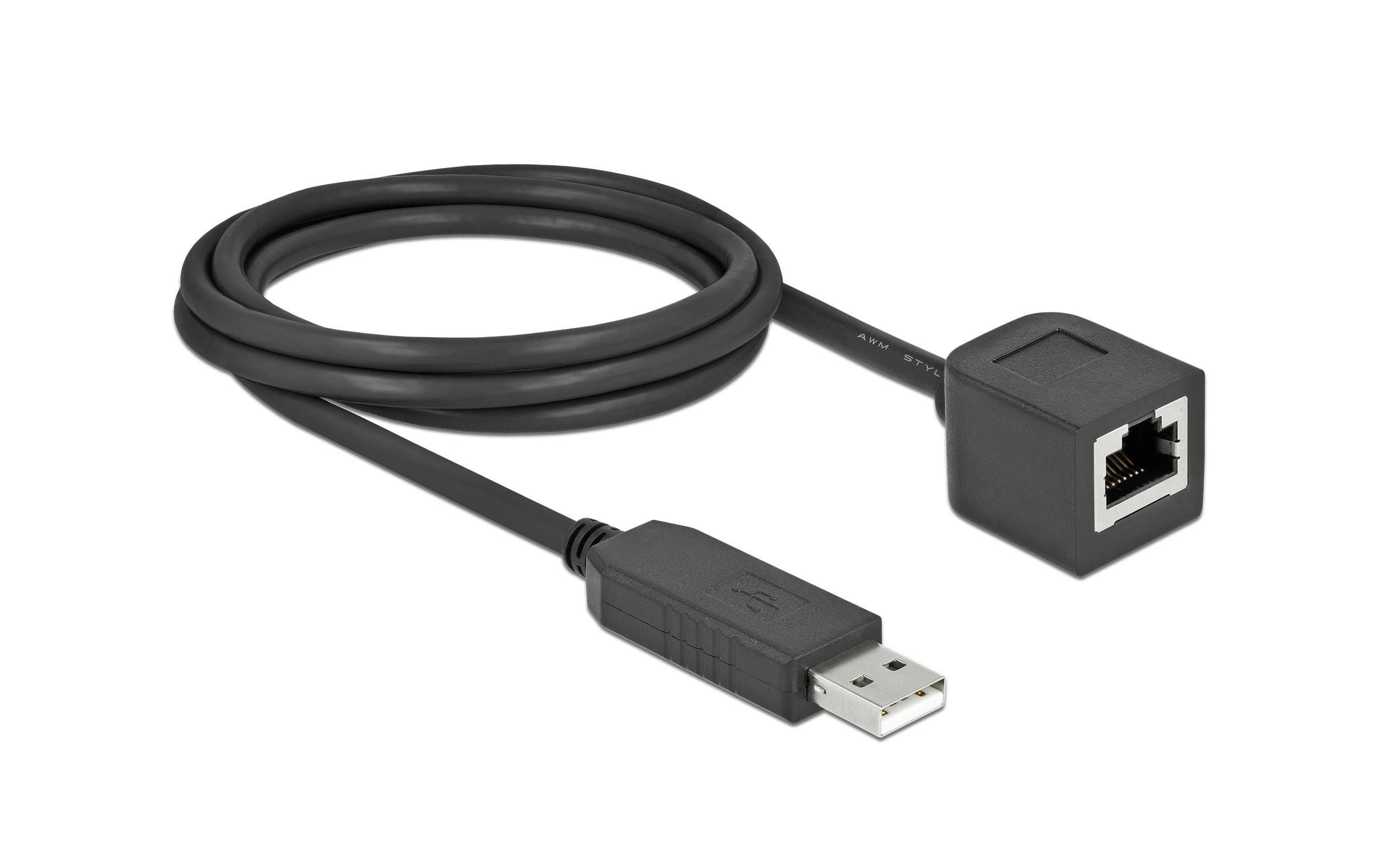 Delock Konsolenkabel USB-A zu RS-232 RJ45, 2 m