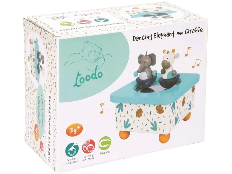 Spielba Holzspielwaren Musikspieldose Elefant & Giraffe