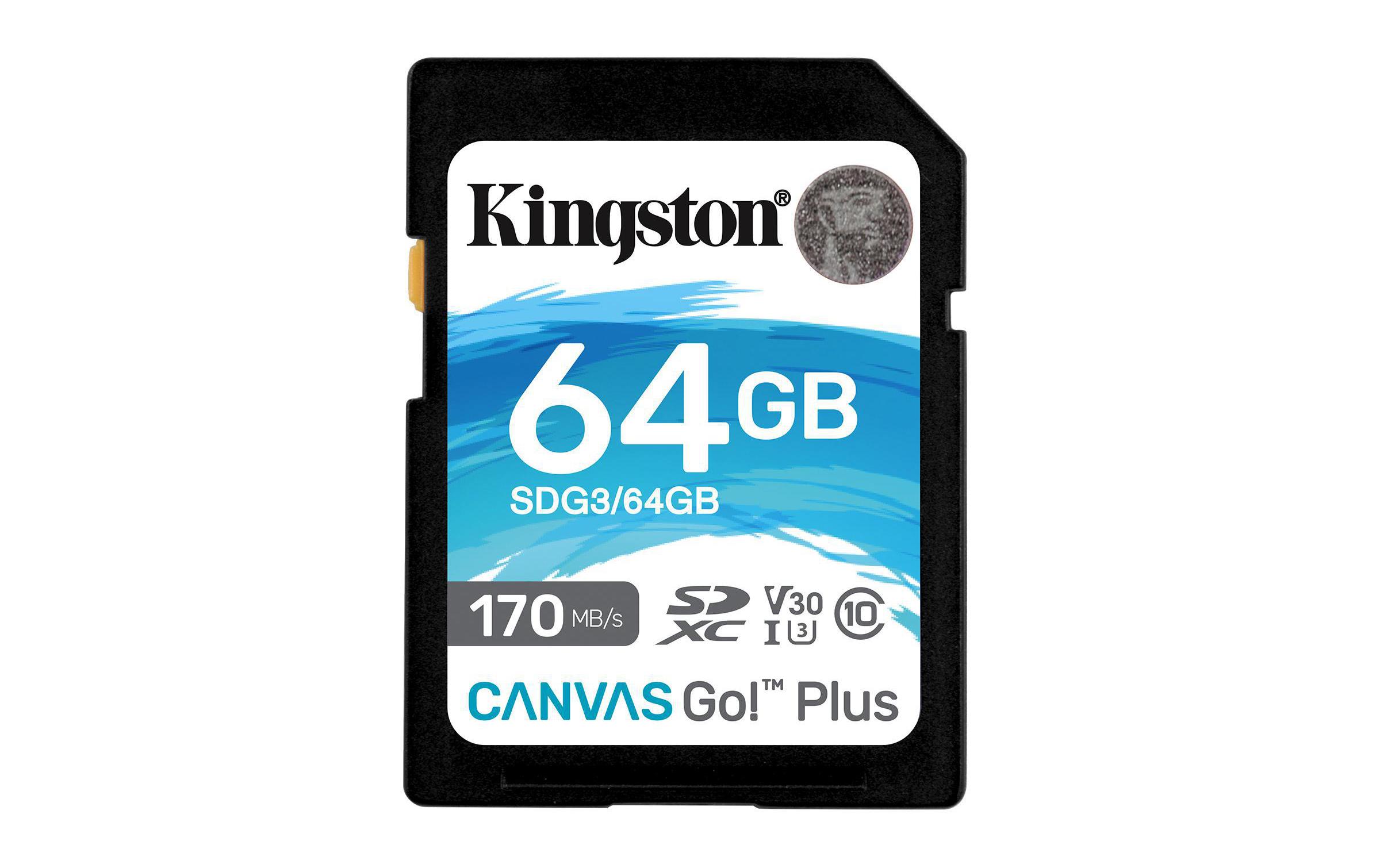 Kingston SDXC-Karte Canvas Go! Plus UHS-I U3 V30 64 GB