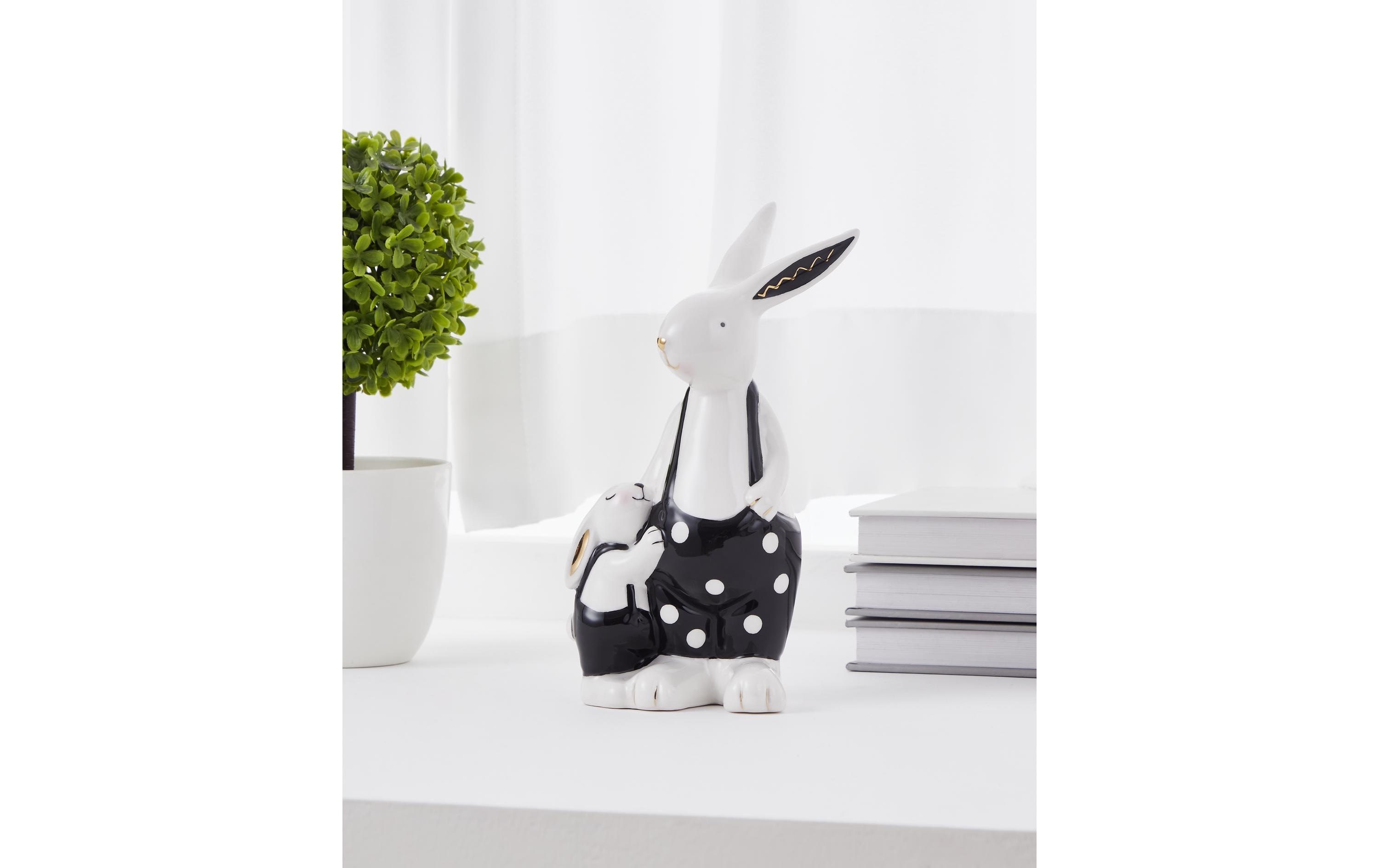 EGLO Aufsteller Hasenmutter Landjut Schwarz, Weiss