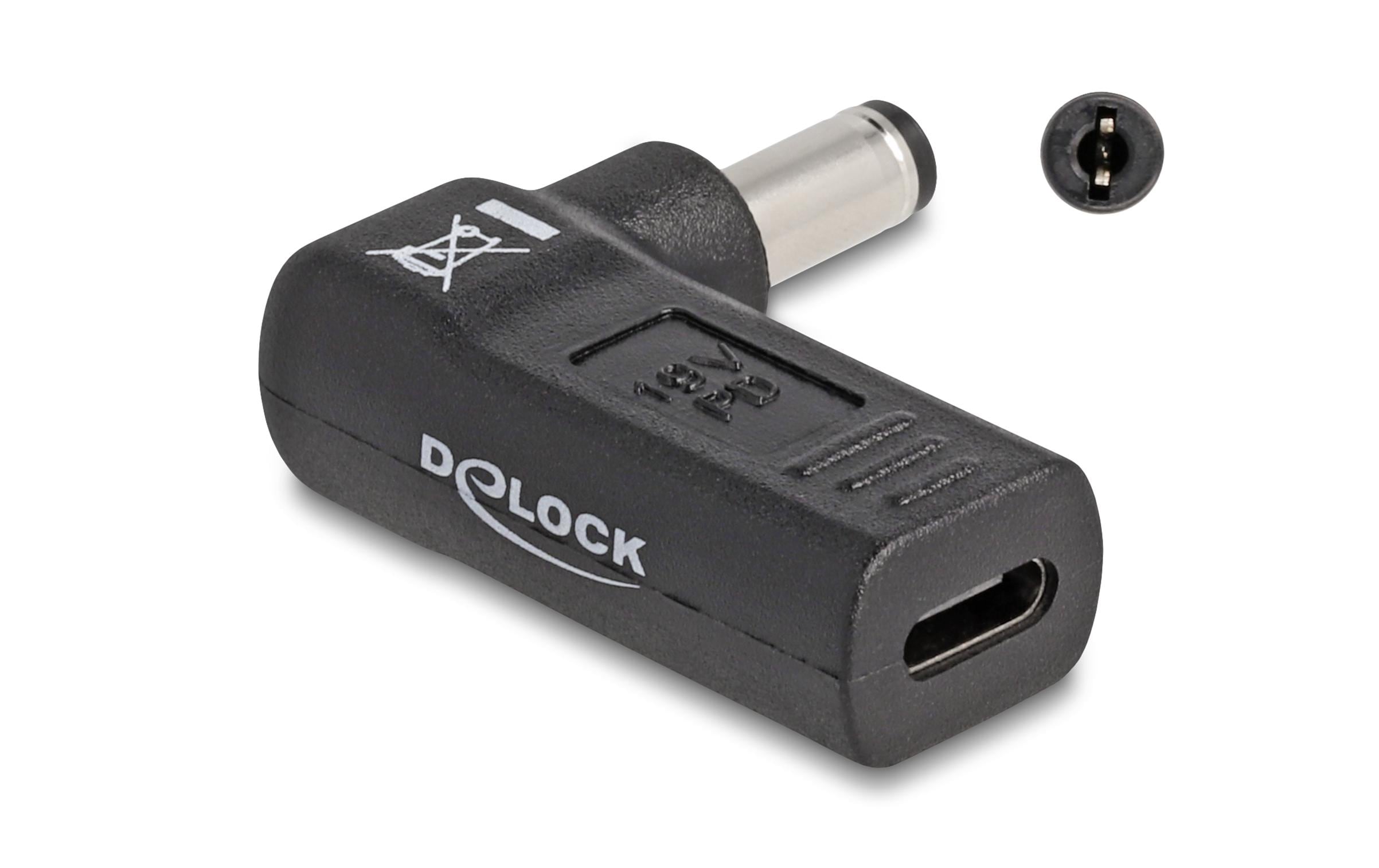 Delock Adapter USB-C zu 5.5 x 2.1 mm 90° gewinkelt Delock Adapter USB-C zu 5.5 x 2.1 mm 90° gewinkelt