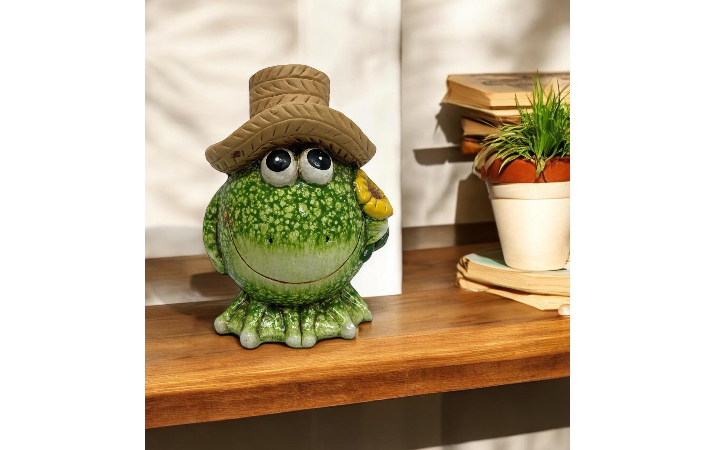 Dameco Dekofigur Frosch mit Blume 8.5 cm