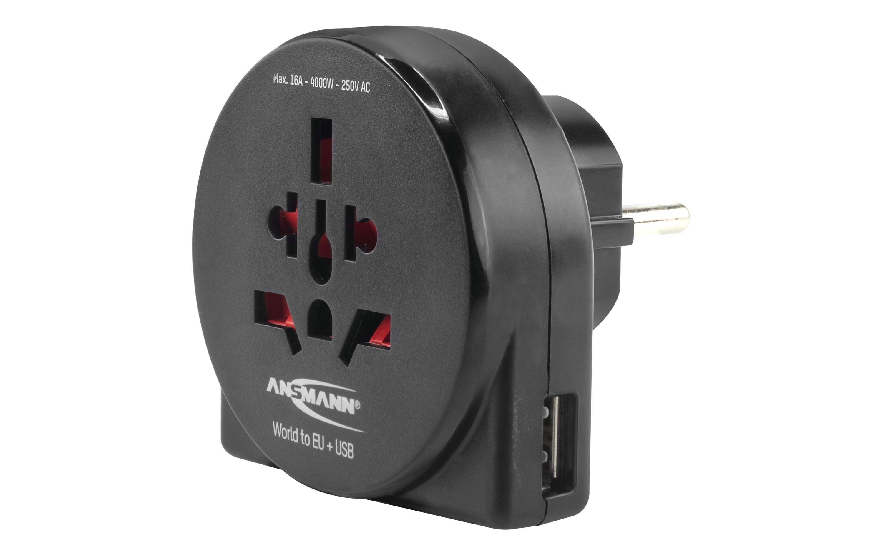 Ansmann Reiseadapter World to EU + USB Ansmann Reiseadapter World to EU + USB