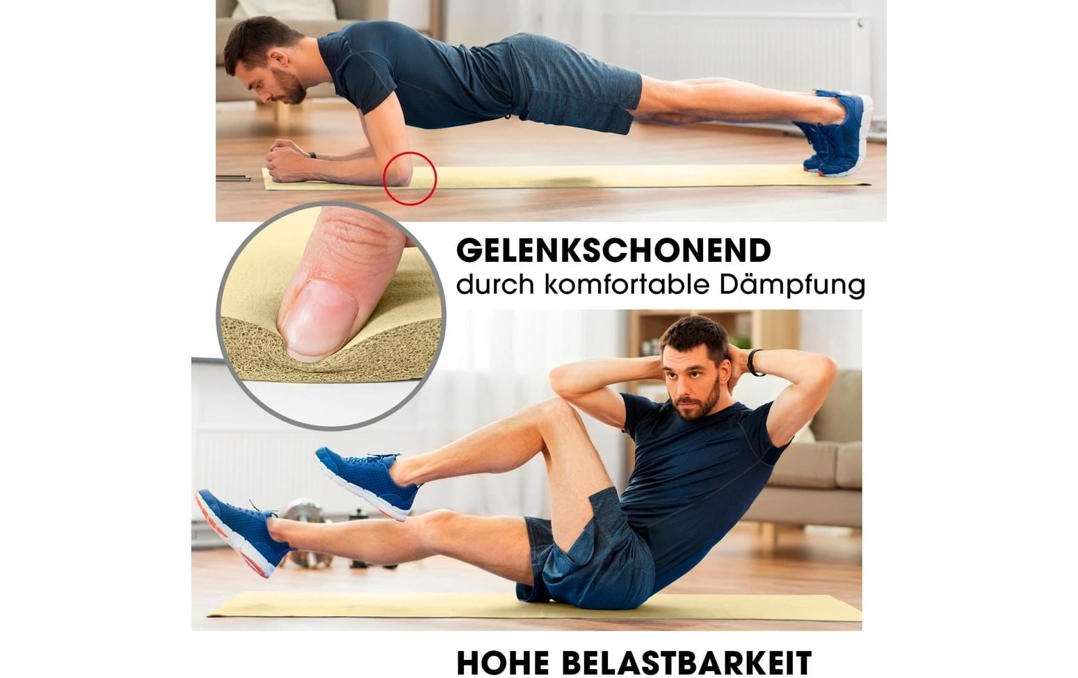 World Fitness Fitnessmatte Jivan 183 cm x 61 cm, Beige