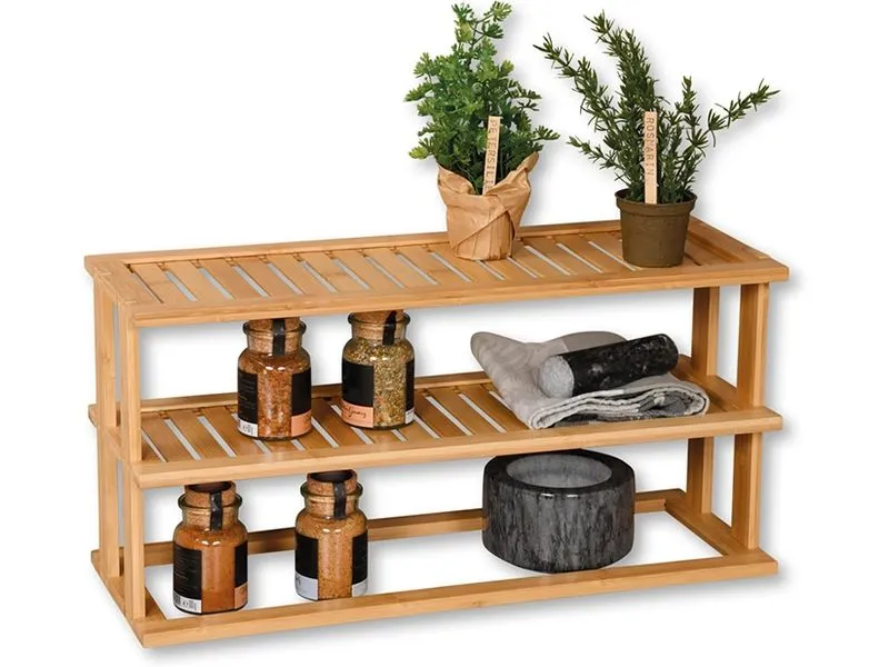 Kesper Küchenregal aus Bambus, 2 Ebenen, 55 x 20 x 27 cm Kesper Küchenregal aus Bambus, 2 Ebenen, 55 x 20 x 27 cm