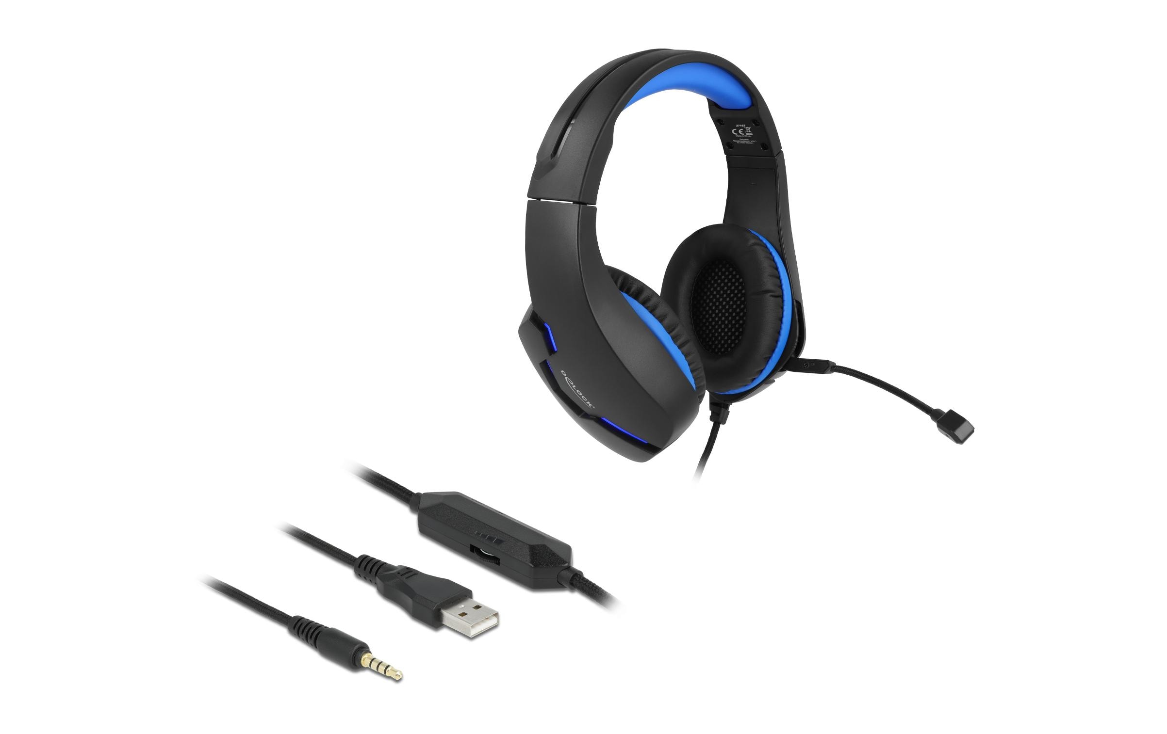 Delock Headset Gaming Over-Ear LED für PC,Notebook,Konsolen Schwarz Delock Headset Gaming Over-Ear LED für PC,Notebook,Konsolen Schwarz