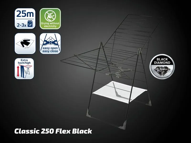 Leifheit Standtrockner Classic 250 Flex Black 25 m Leifheit Standtrockner Classic 250 Flex Black 25 m
