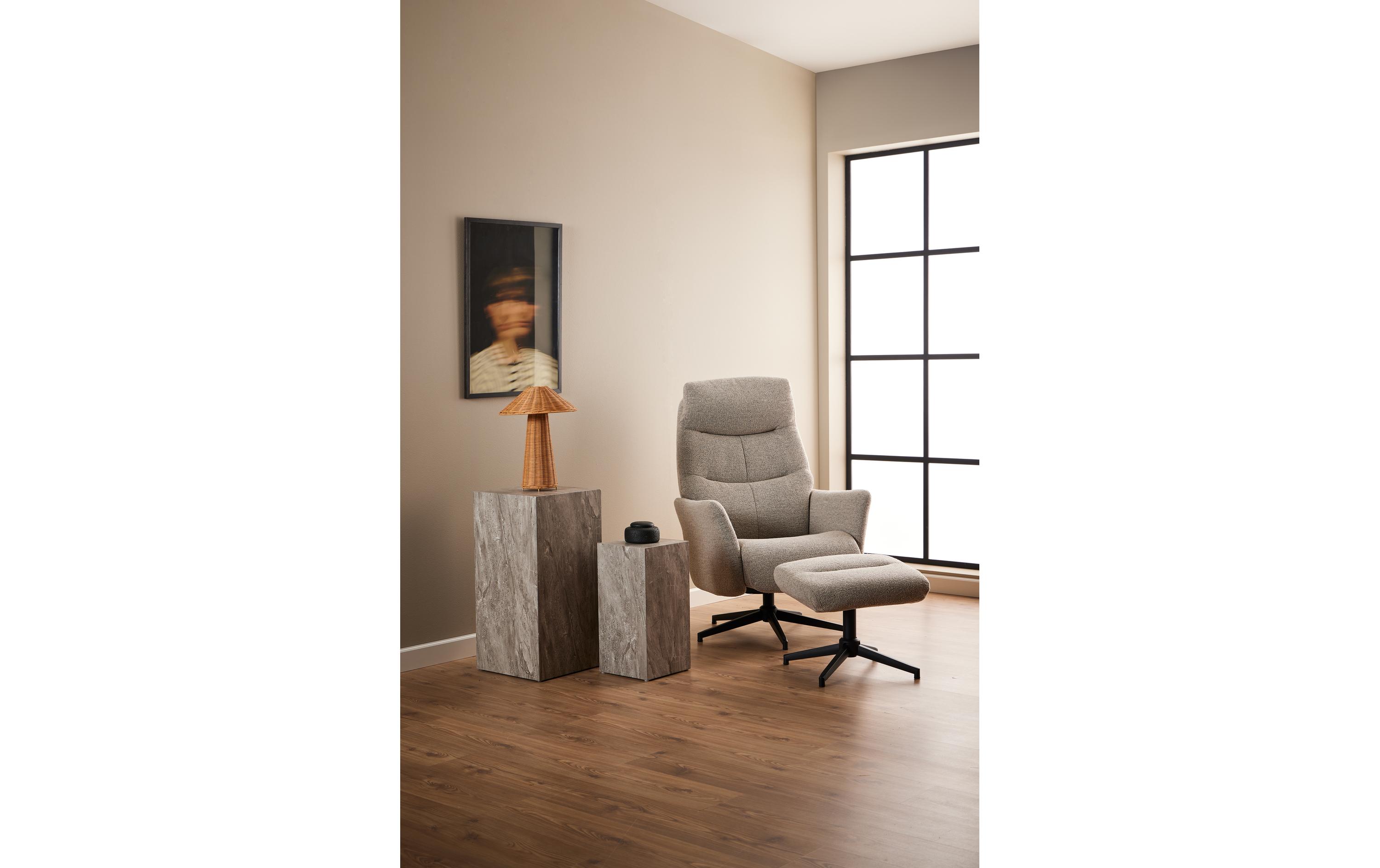 AC Design Sessel London Stahl/Textil, Beige