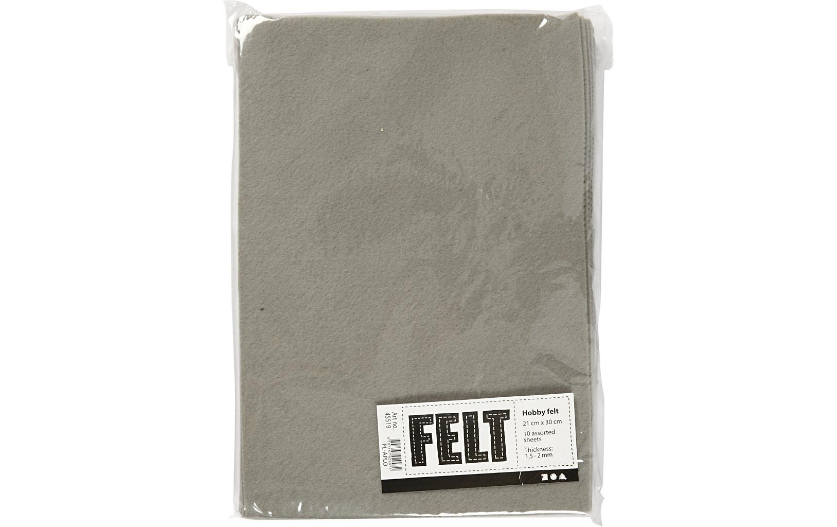 Creativ Company Bastelfilz 1.5 - 2 mm, A4, 10 Blatt, Grau Creativ Company Bastelfilz 1.5 - 2 mm, A4, 10 Blatt, Grau