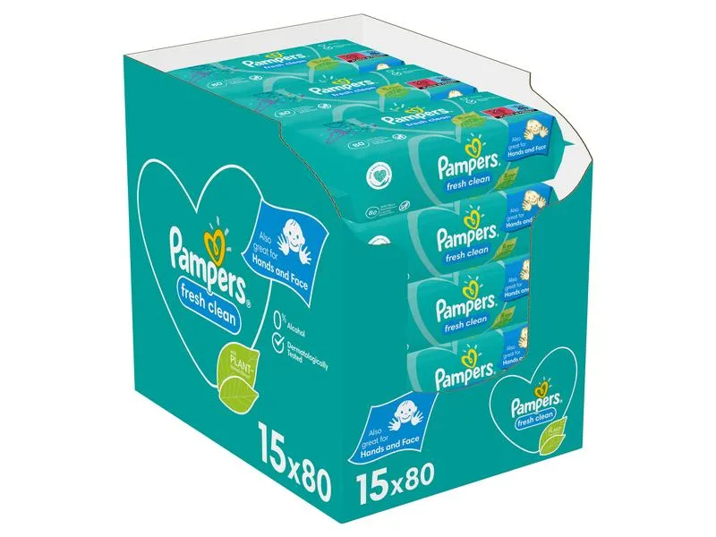 Pampers Feuchttücher Fresh Clean Aloe 15 x 80 Stk.
