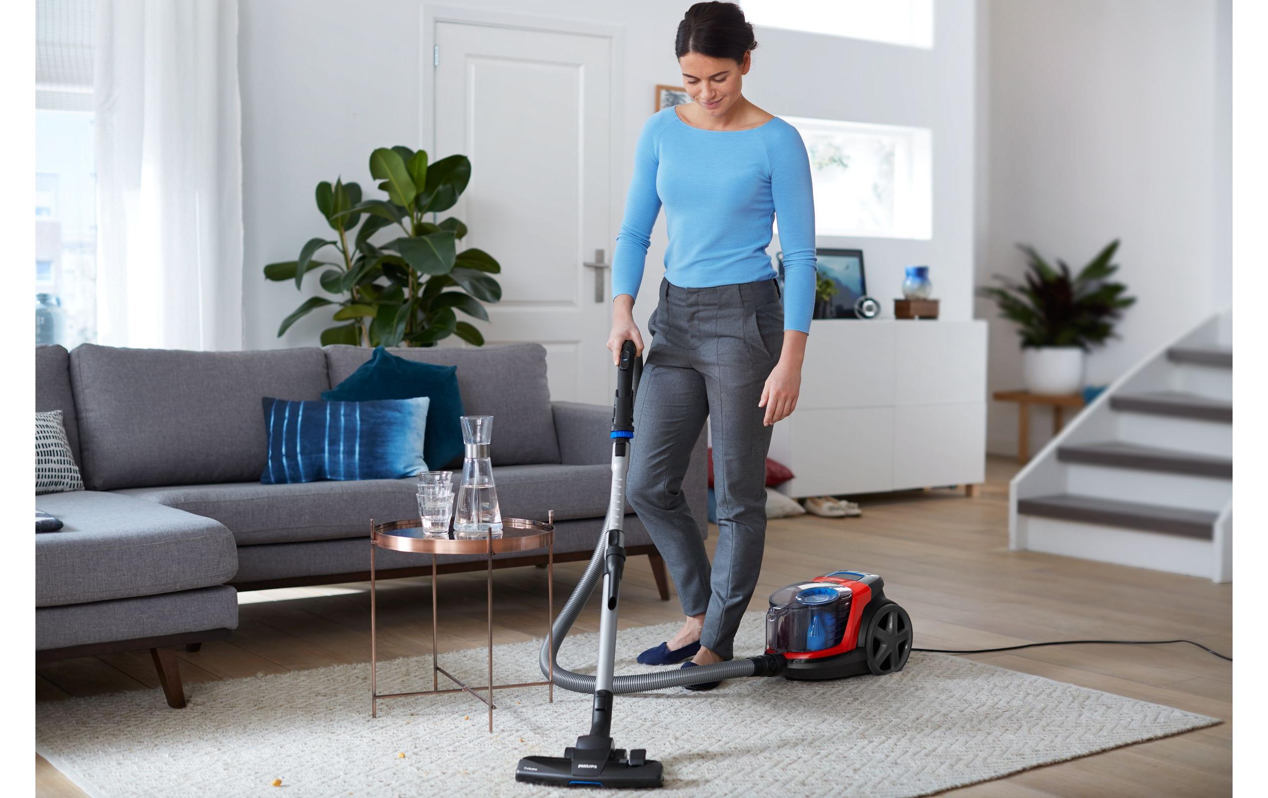 Philips Bodenstaubsauger PowerPro Compact Rot