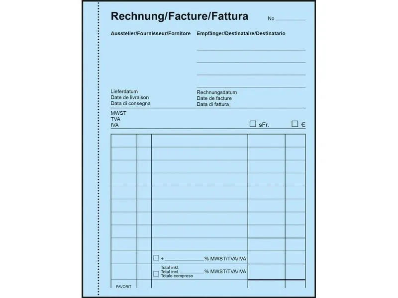 Favorit Durchschreibeblock 113 x 144 mm Rechnungen, 50 x 2 Blatt