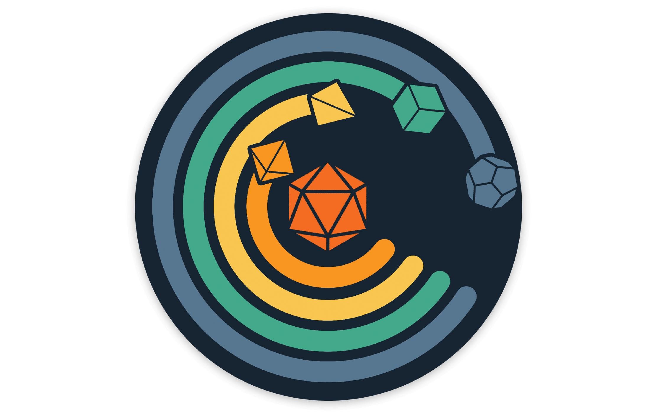 Glass Staff Circle of Dice Sticker Mehrfarbig
