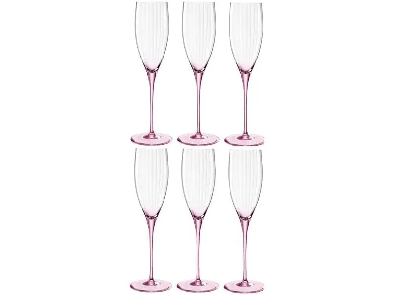 LEONARDO Sektglas Poesia 250 ml, 6 Stück, Rosa