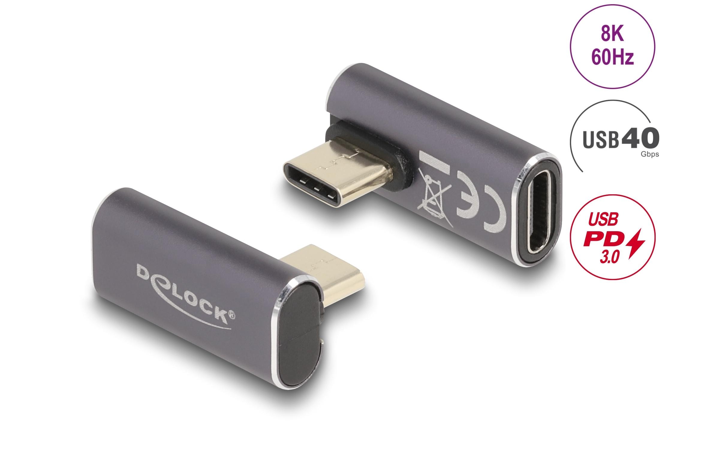 Delock USB-Adapter gewinkelt USB-C Stecker - USB-C Buchse