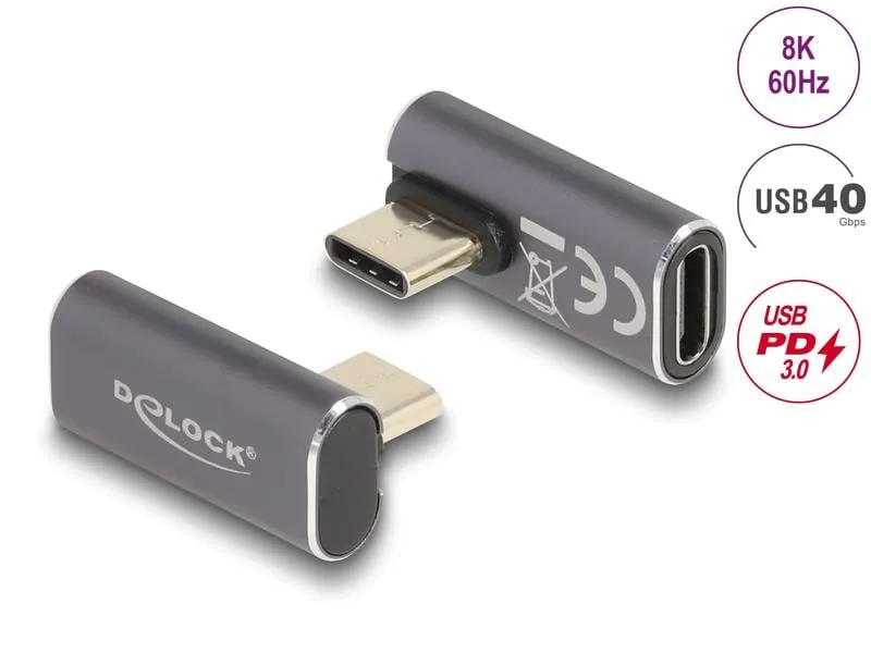 Delock USB-Adapter gewinkelt USB-C Stecker - USB-C Buchse