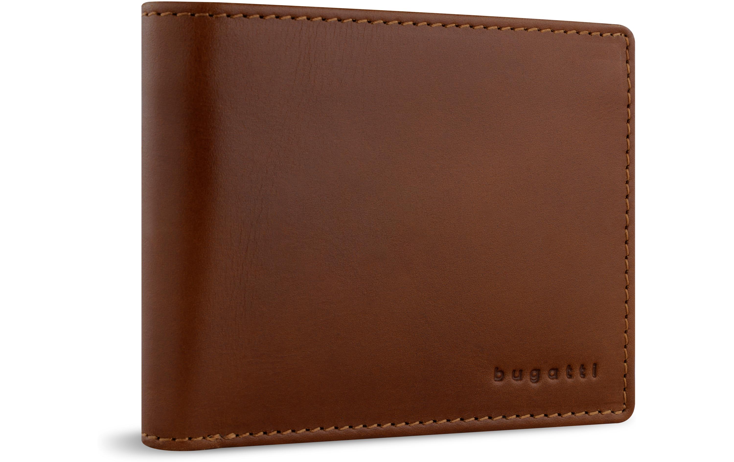 Bugatti Portemonnaie Remo mit Klappe - Scheintasche Cognac Bugatti Portemonnaie Remo mit Klappe - Scheintasche Cognac