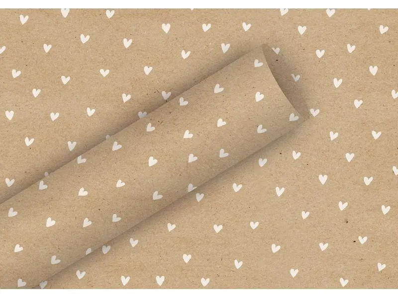 Braun + Company Geschenkpapier By Nature Herzilein 2 m x 70 cm, Braun/Weiss Braun + Company Geschenkpapier By Nature Herzilein 2 m x 70 cm, Braun/Weiss