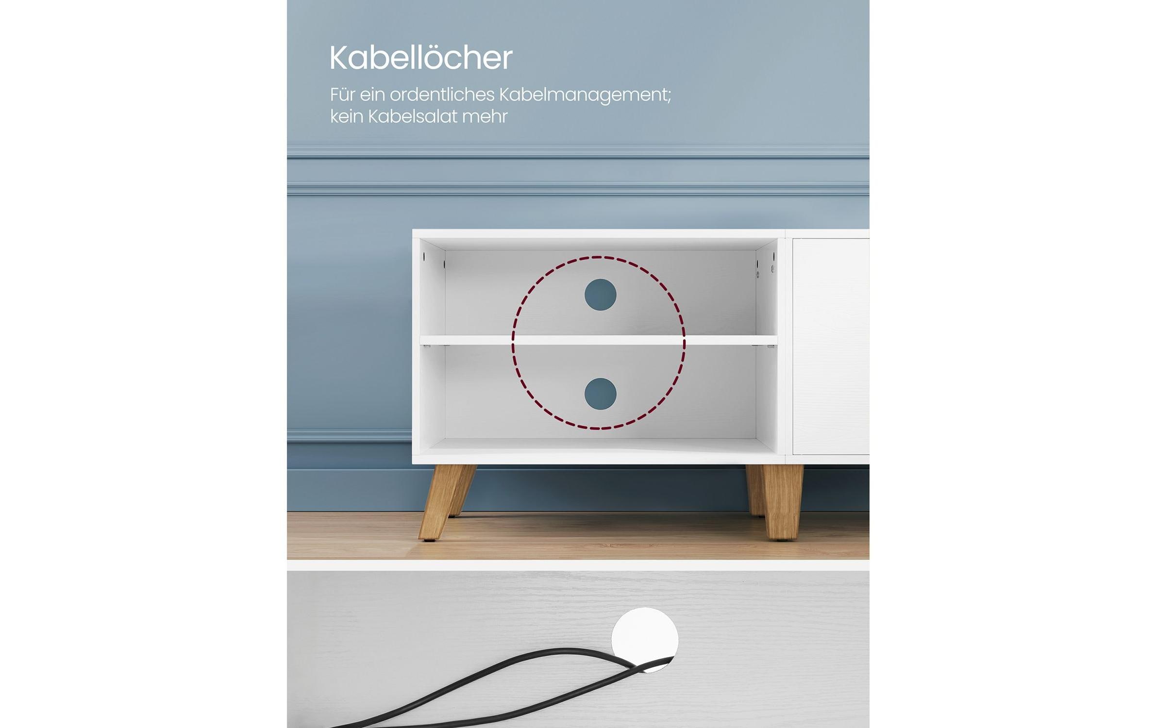 VASAGLE TV-Möbel 140 x 40 x 45 cm, Weiss