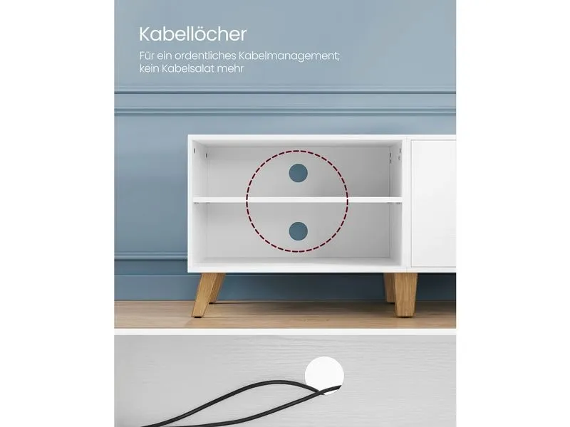 VASAGLE TV-Möbel 140 x 40 x 45 cm, Weiss VASAGLE TV-Möbel 140 x 40 x 45 cm, Weiss