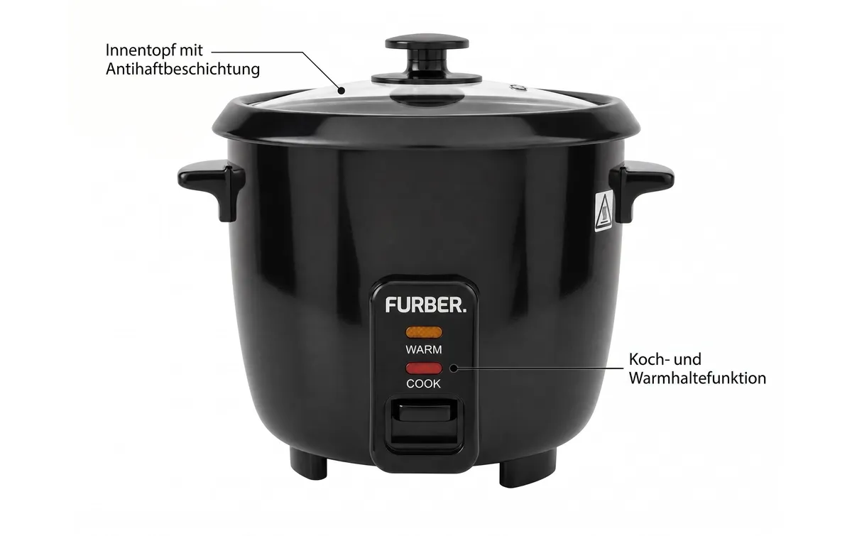 FURBER Reiskocher REN 0.6 l, Schwarz