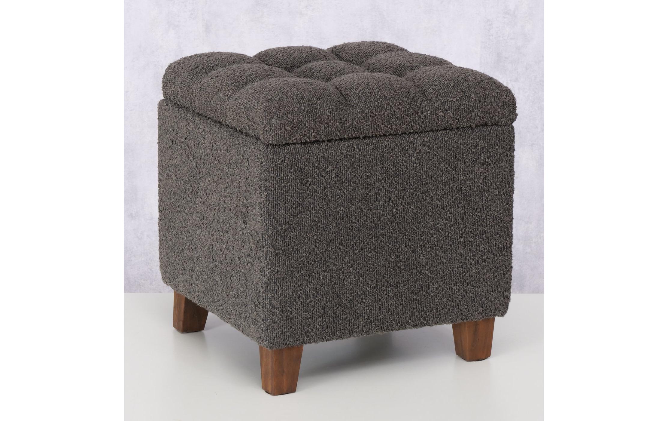 Boltze Hocker Palur MDF/Kiefer, Dunkelgrau