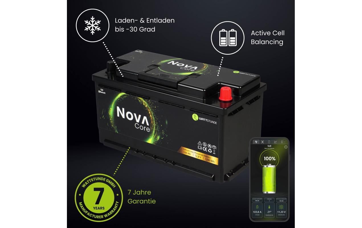 WATTSTUNDE Batterie NOVA Core 100 Ah LiFePO4