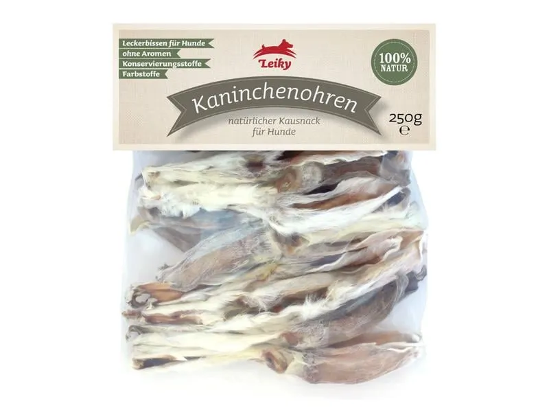 Leiky Kausnack Kaninchenohren mit Fell, 20 Stück Leiky Kausnack Kaninchenohren mit Fell, 20 Stück