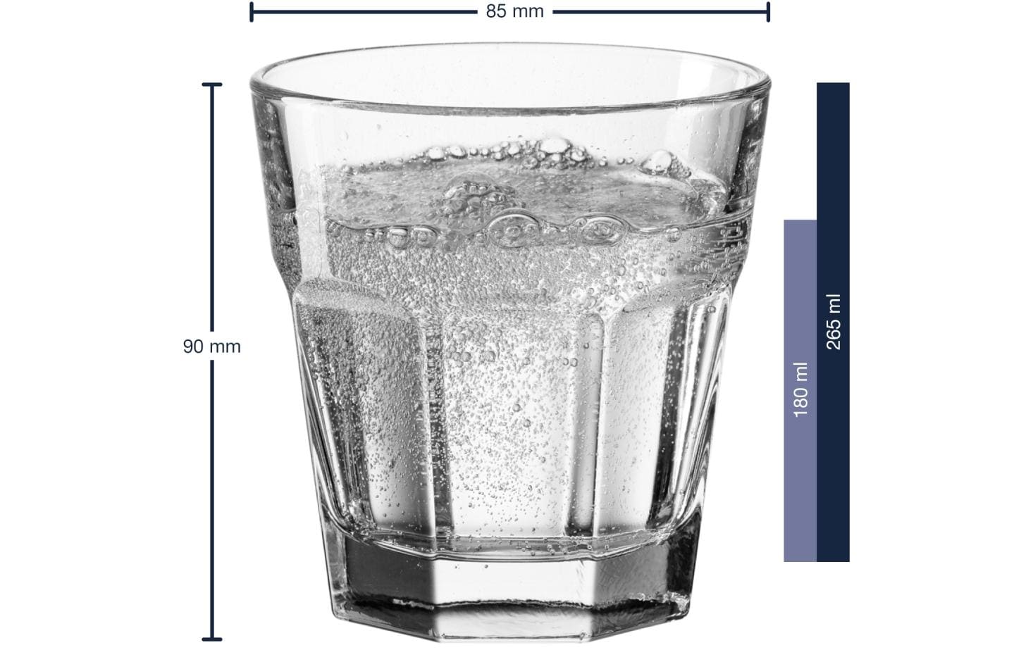 Leonardo Whiskyglas Rock 250 ml, 6 Stück, Transparent 