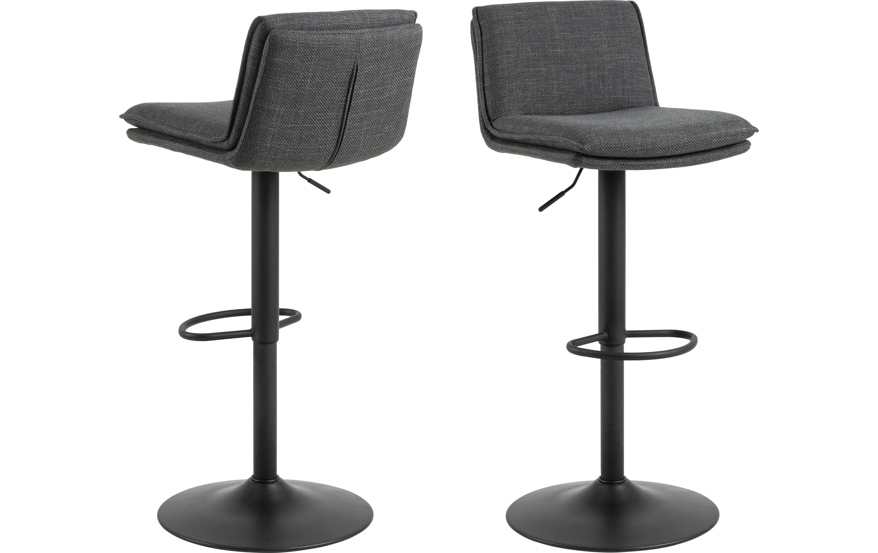 AC Design Barhocker Flynn, 2 Stück, 44 x 107 cm, Dunkelgrau