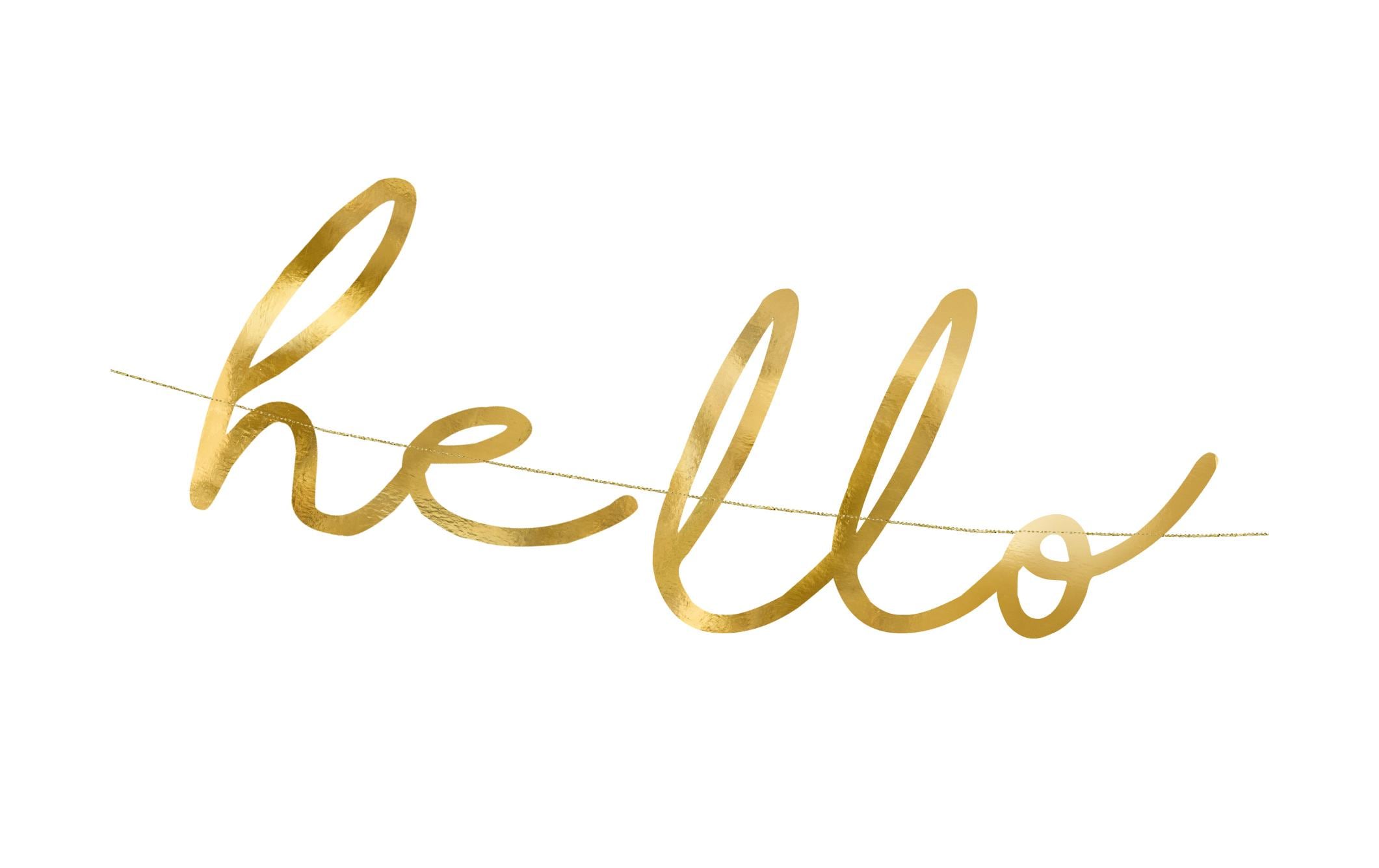 Partydeco Girlande Hello Baby 0.7 m, Gold