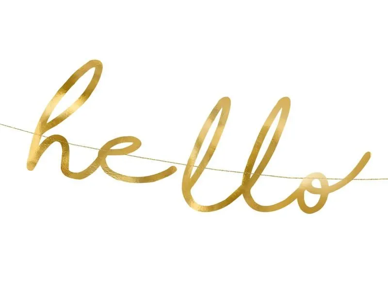Partydeco Girlande Hello Baby 0.7 m, Gold Partydeco Girlande Hello Baby 0.7 m, Gold