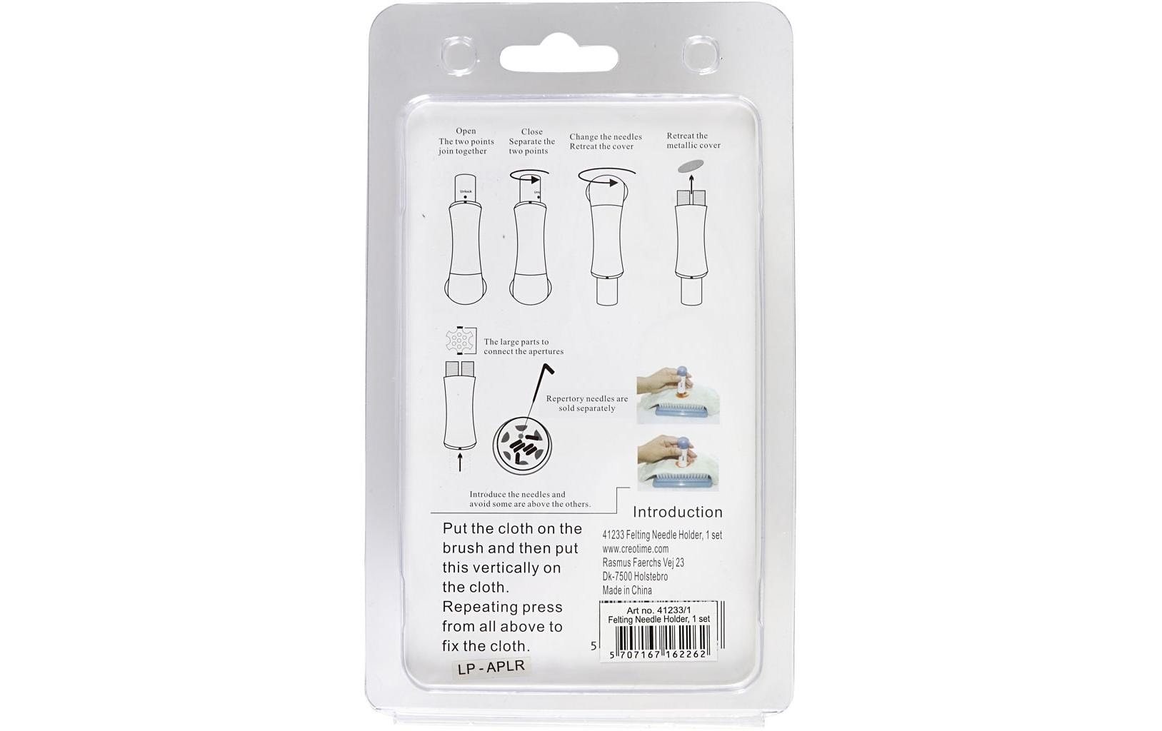 Creativ Company Filznadel Halter und 7 Nadeln Blau/Weiss