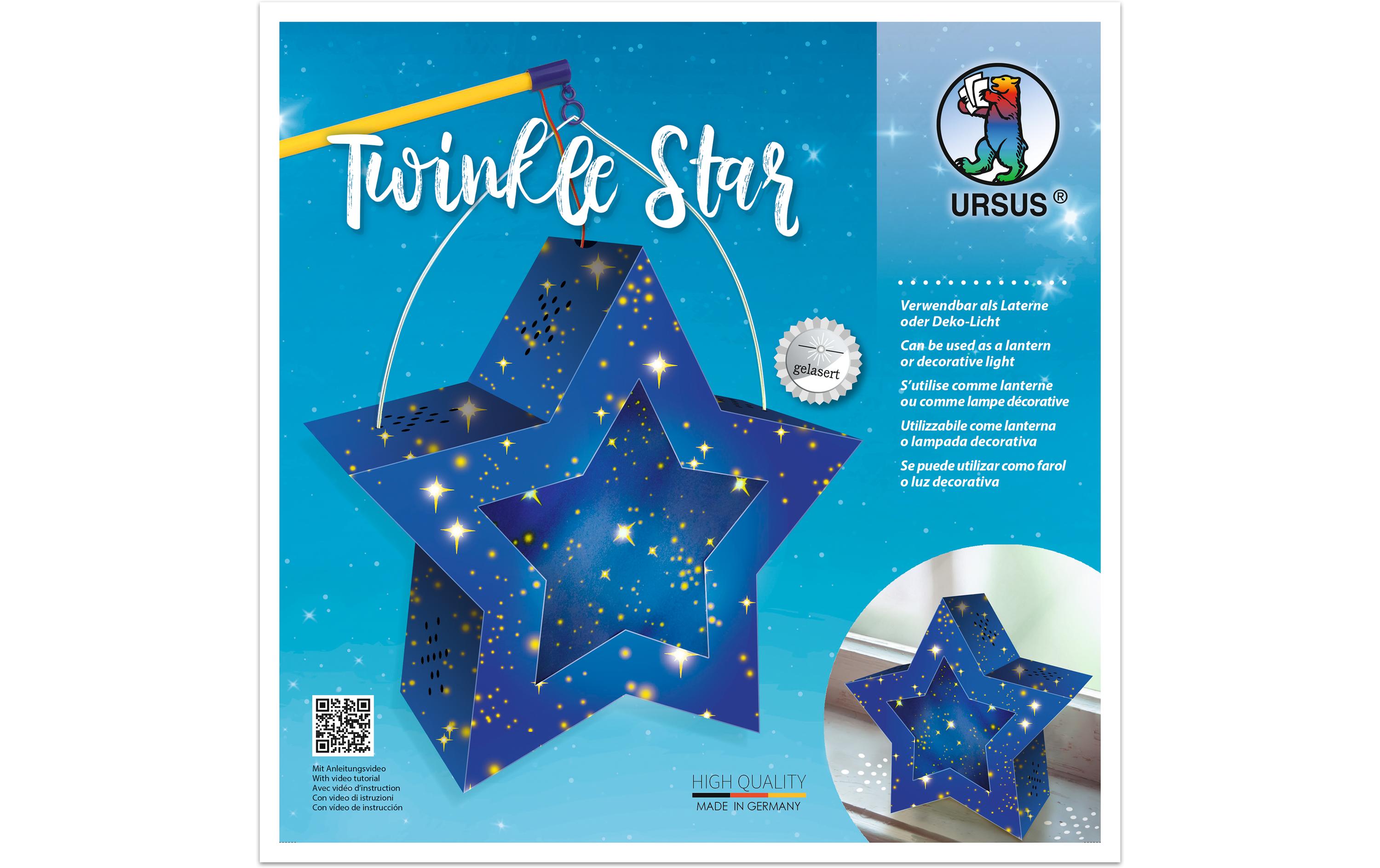URSUS Laternen-Bastelset Twinkel Star Blau