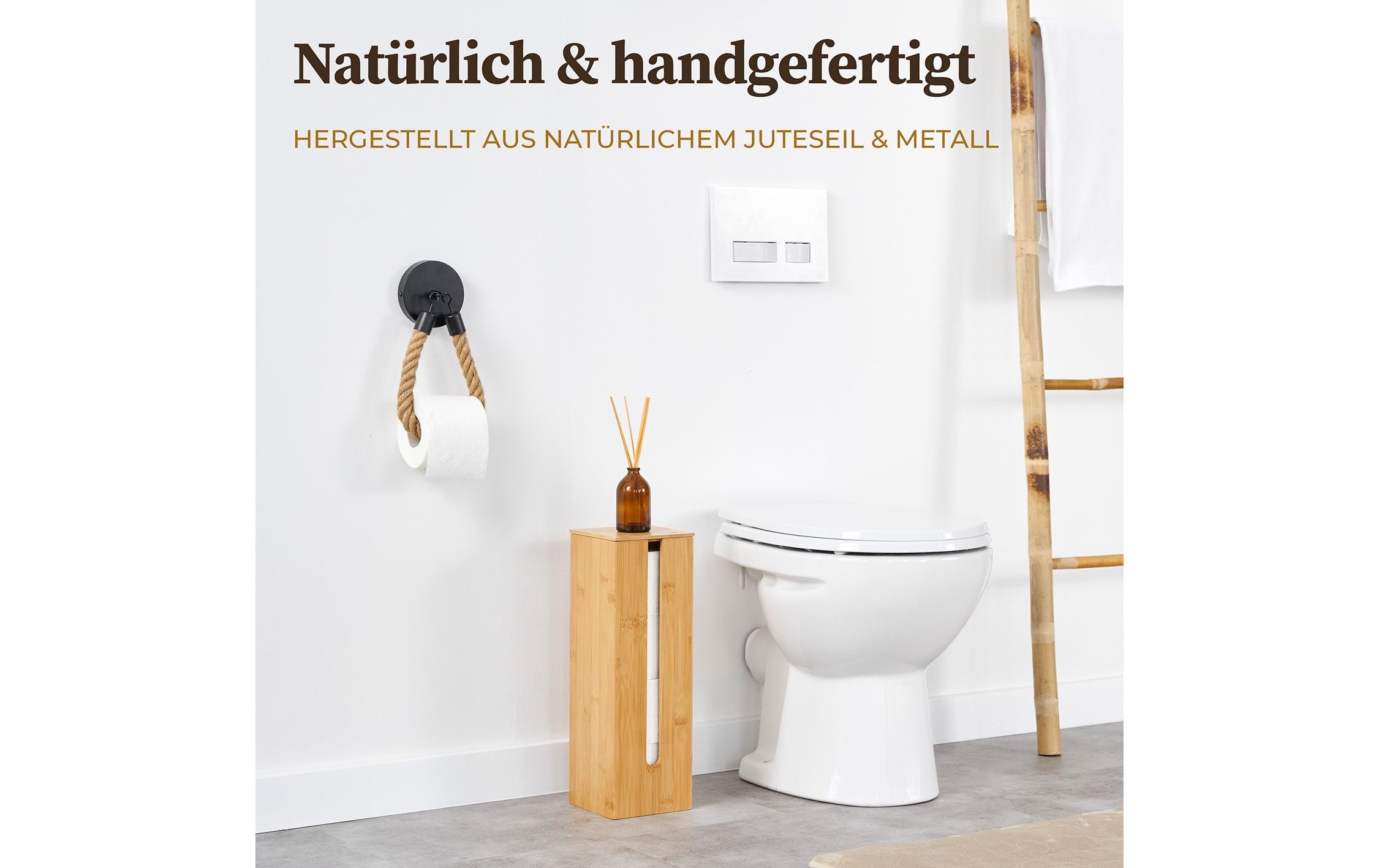Hennez Toilettenpapierhalter Nature/Schwarz
