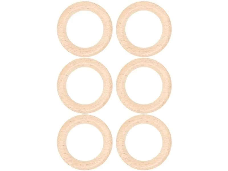lalana Holzring Hölzerner Ring 4.5 cm, 6 Stück lalana Holzring Hölzerner Ring 4.5 cm, 6 Stück